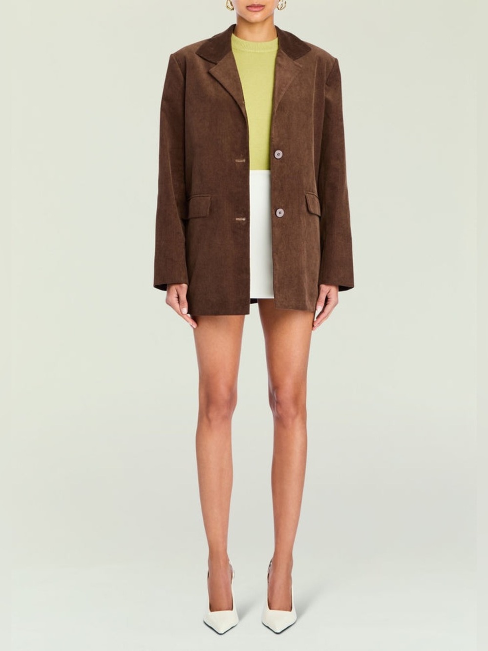 SEROYA Hera Corduroy Blazer in Slate Brown